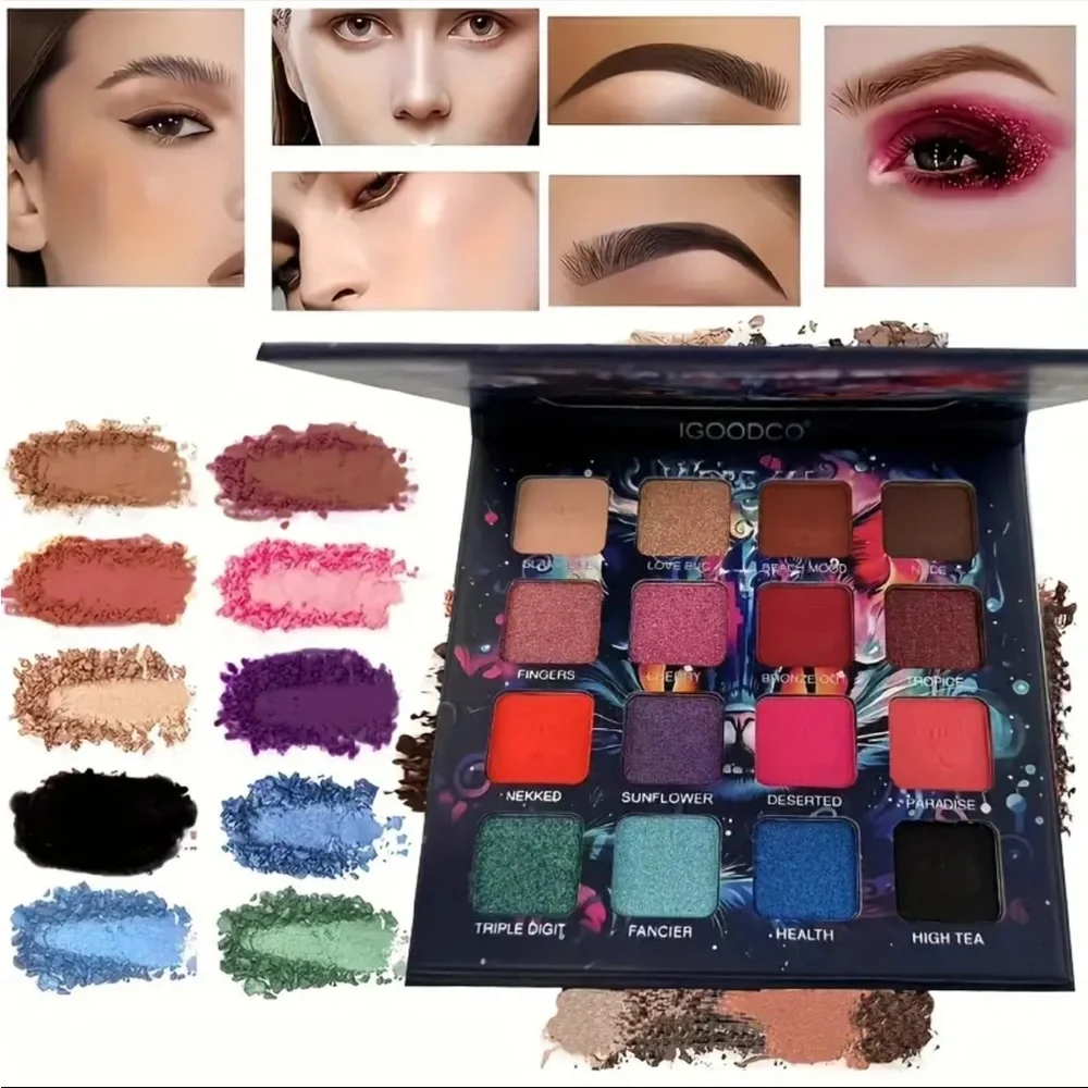 🆕 16-Color Eyeshadow Palette - Cat King Edition, Matte & Shimmer Finishes